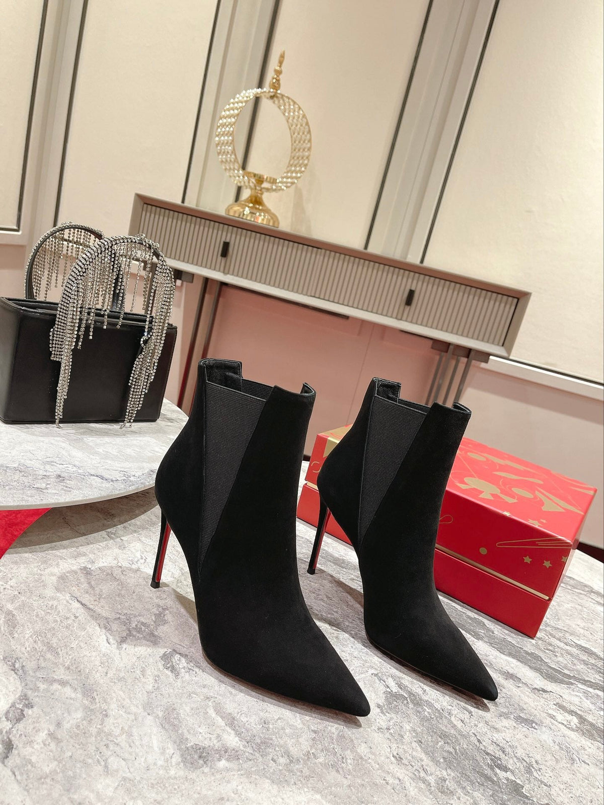 CL Chelsea Ankle Boots 100mm Suede Black