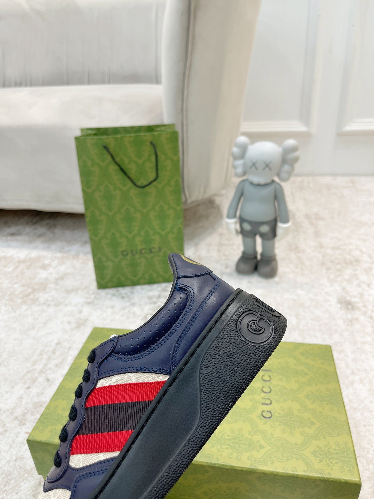 Gucci 2026 Ace Platform Sneakers Calfskin Canvas 988562