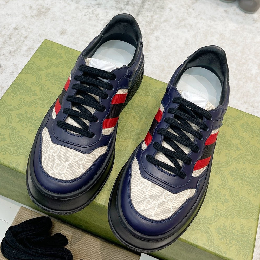 Gucci 2026 Ace Platform Sneakers Calfskin Canvas 988562