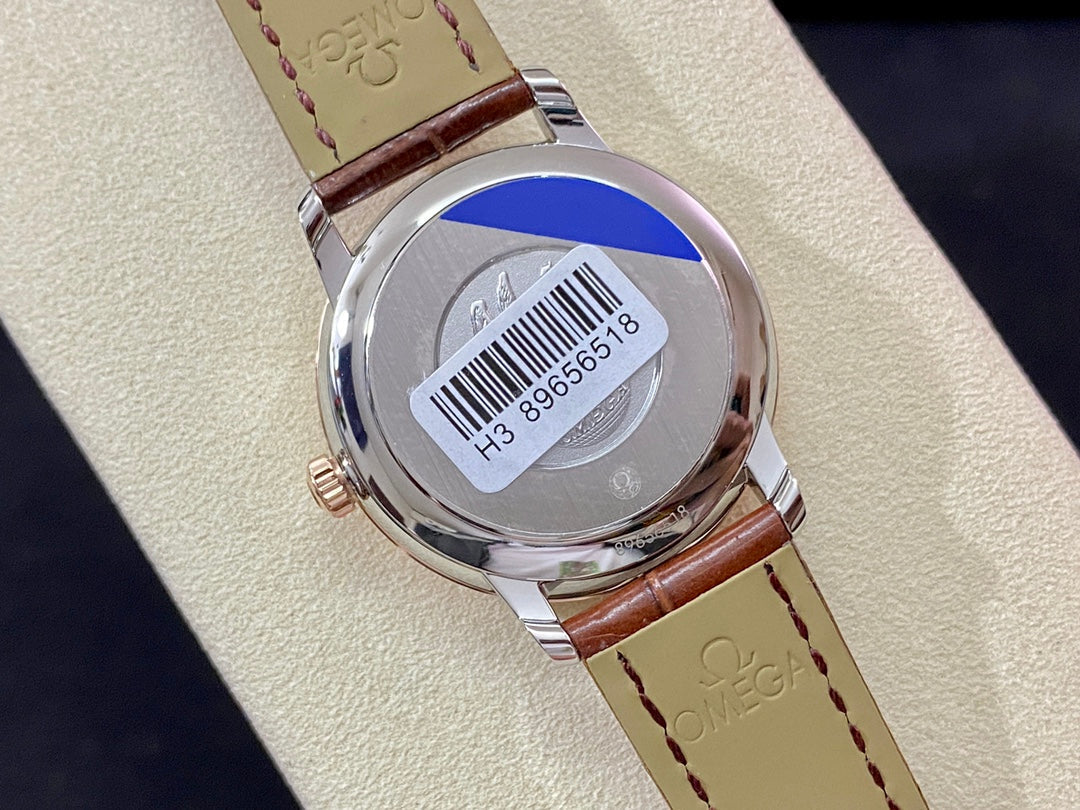 Omega De Ville 32.7mm Pink Gold White Dial