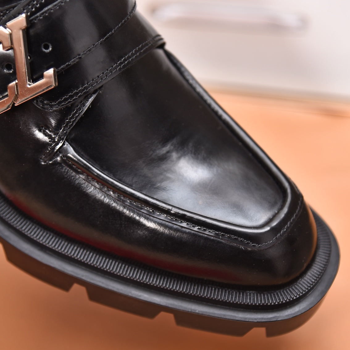 cl our georges loafer black patent calfskin