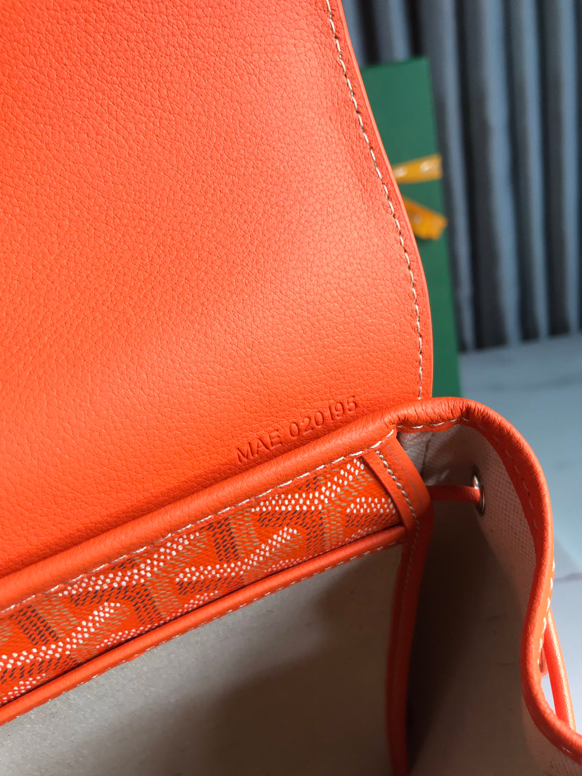 ALPIN MINI BACKPACK 21 IN ORANGE LAMBSKIN AND GOYARDINE CANVAS