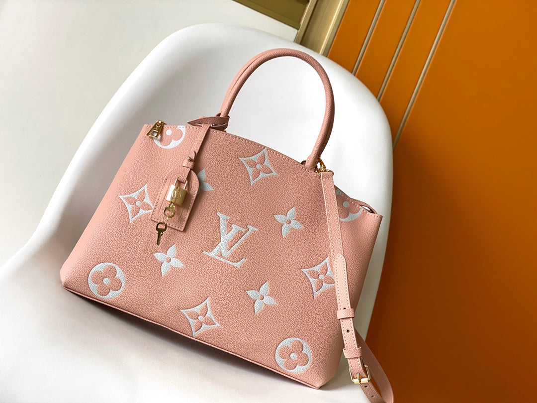 LV Petit Palais Bag Pink White Cowhide 241147