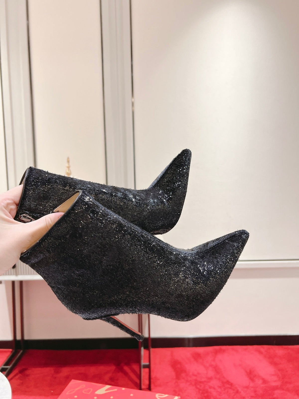 CL So Kate Booty Ankle Boots 100mm Velours Papillon Black