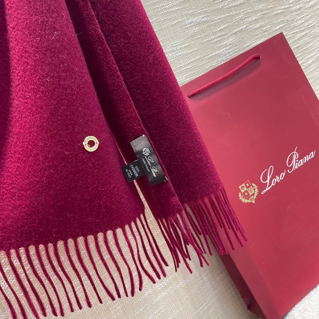 LP Scarf Plain 180 CM In Dark Red Pink Cashmere  141432