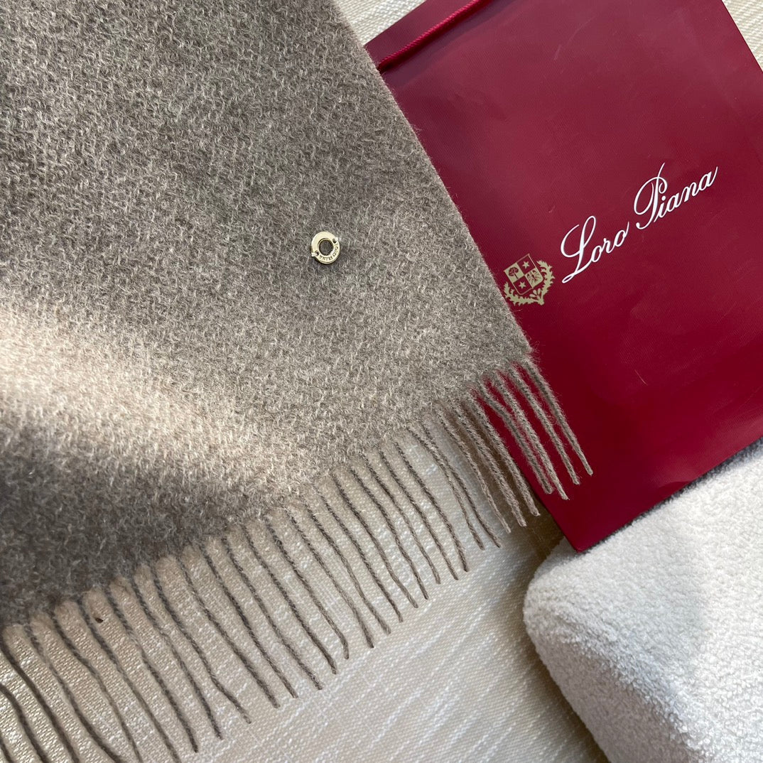 LP Scarf Plain 180 CM In Light Brown Cashmere 141436