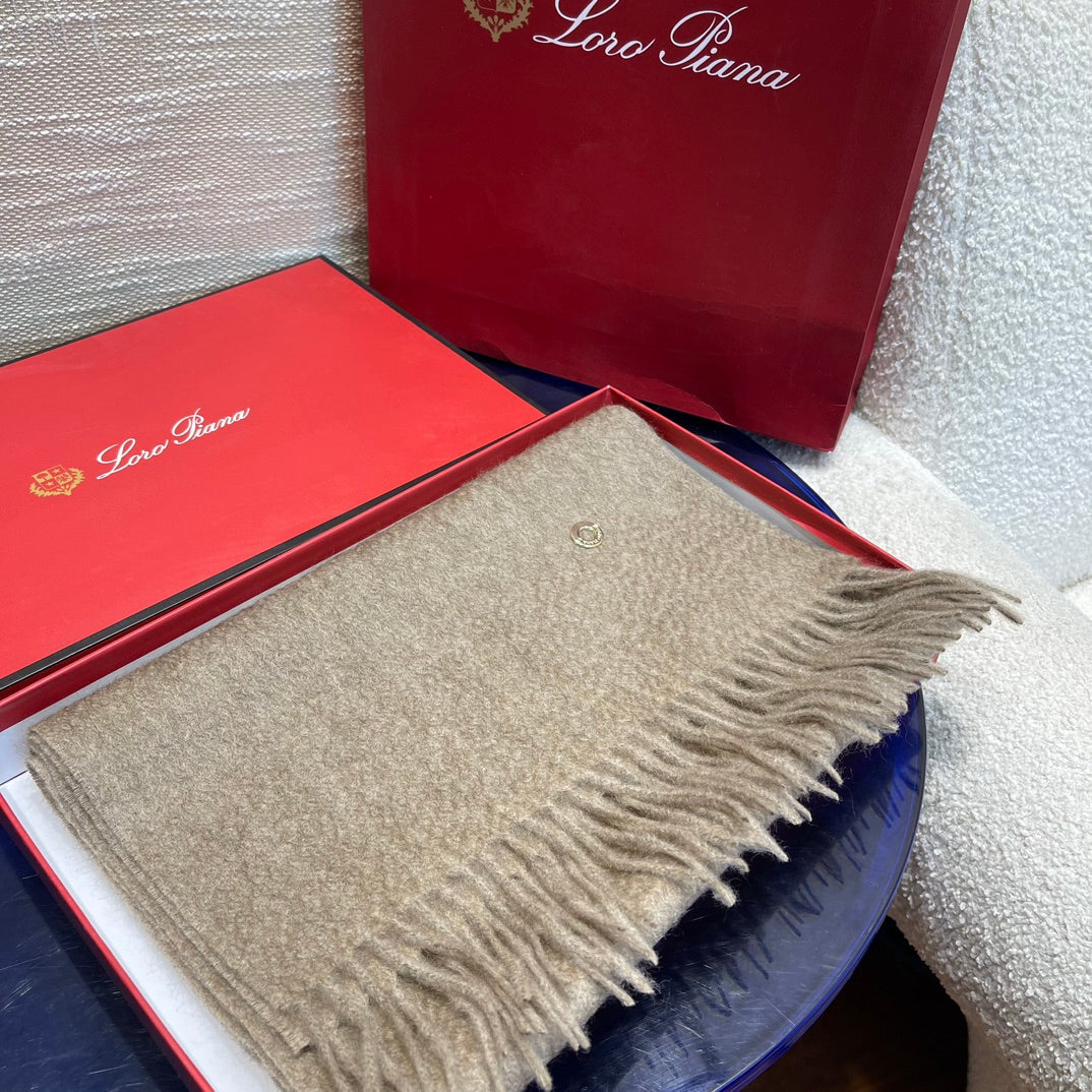 LP Scarf Plain 180 CM In Light Brown Cashmere 141436