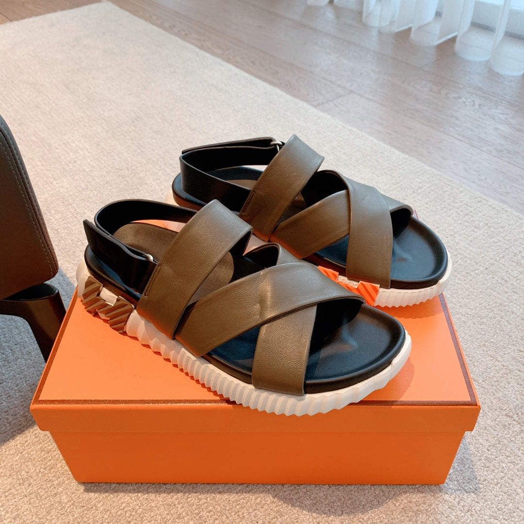 HM ELECTRIC SANDAL CEDAR CALFSKIN