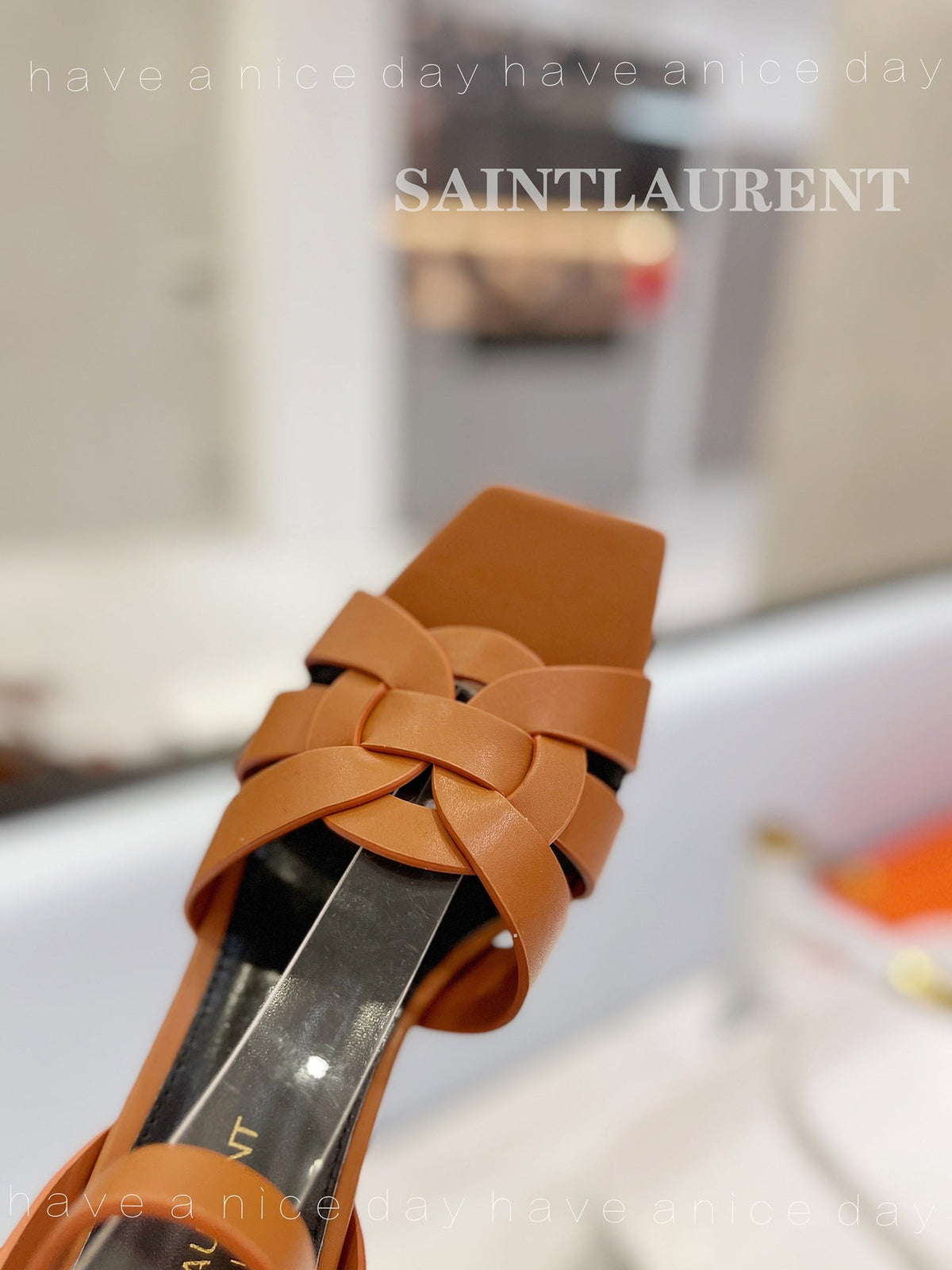 SL TRIBUTE SANDAL COPPER CALFSKIN