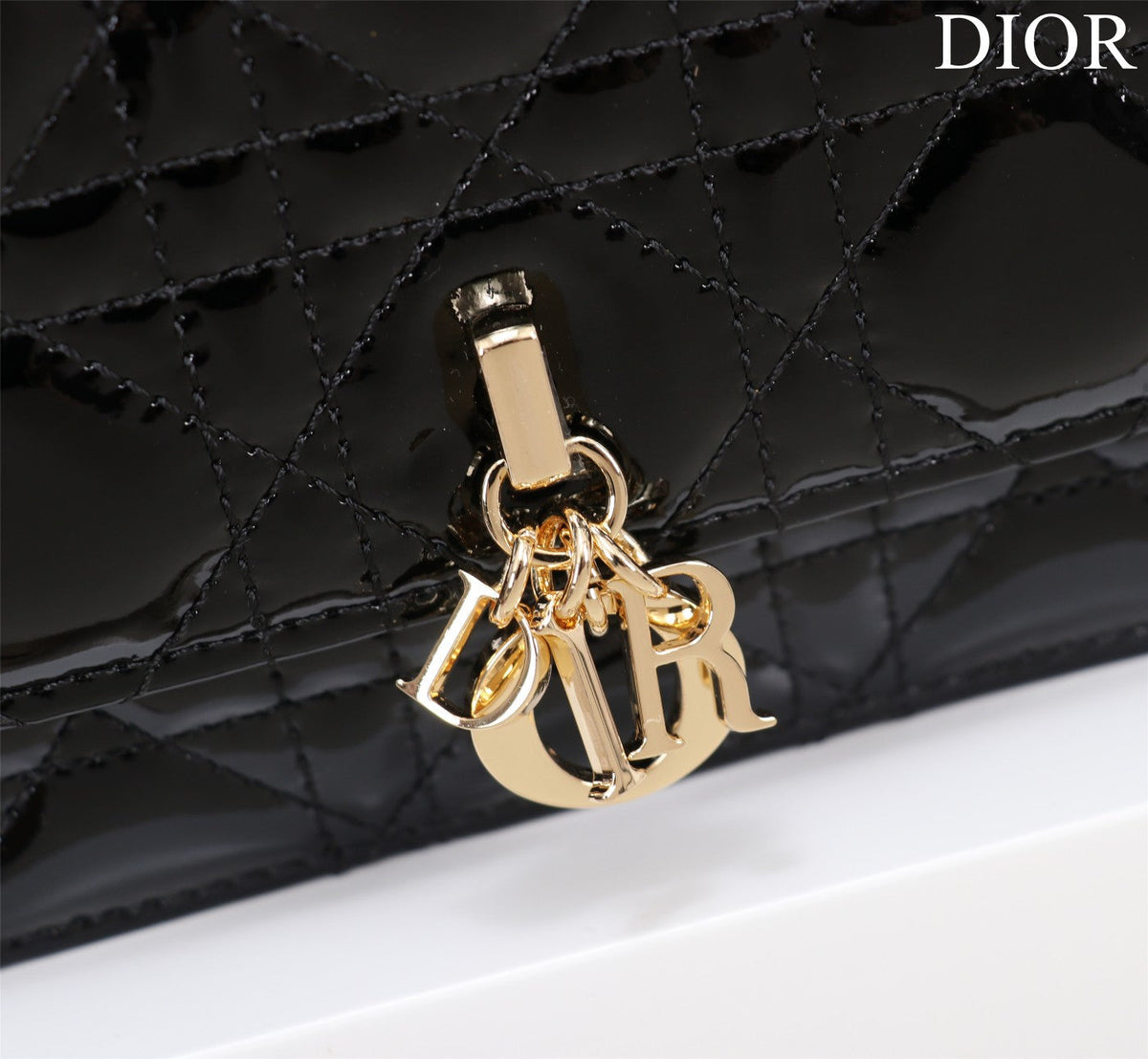 my cd mini 21 black patent calfskin