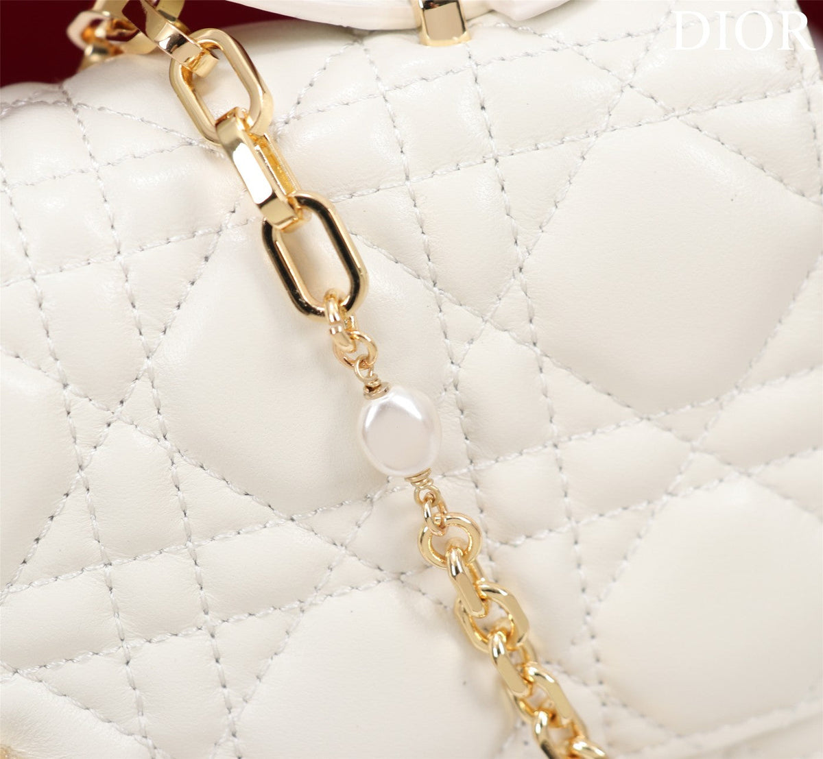 my cd mini 21 white lambskin