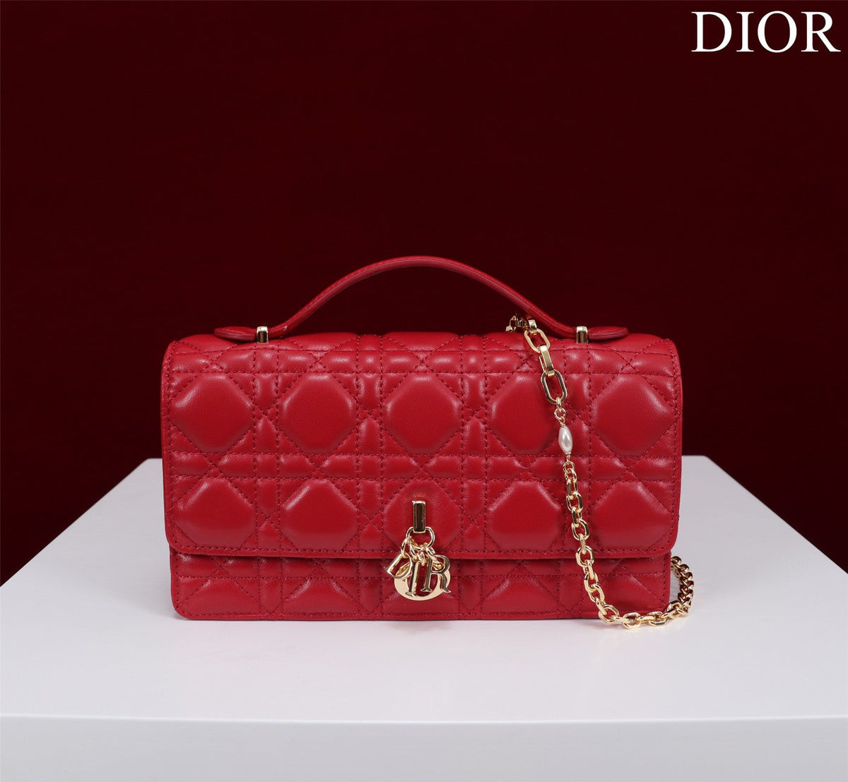 my cd mini 21 red lambskin