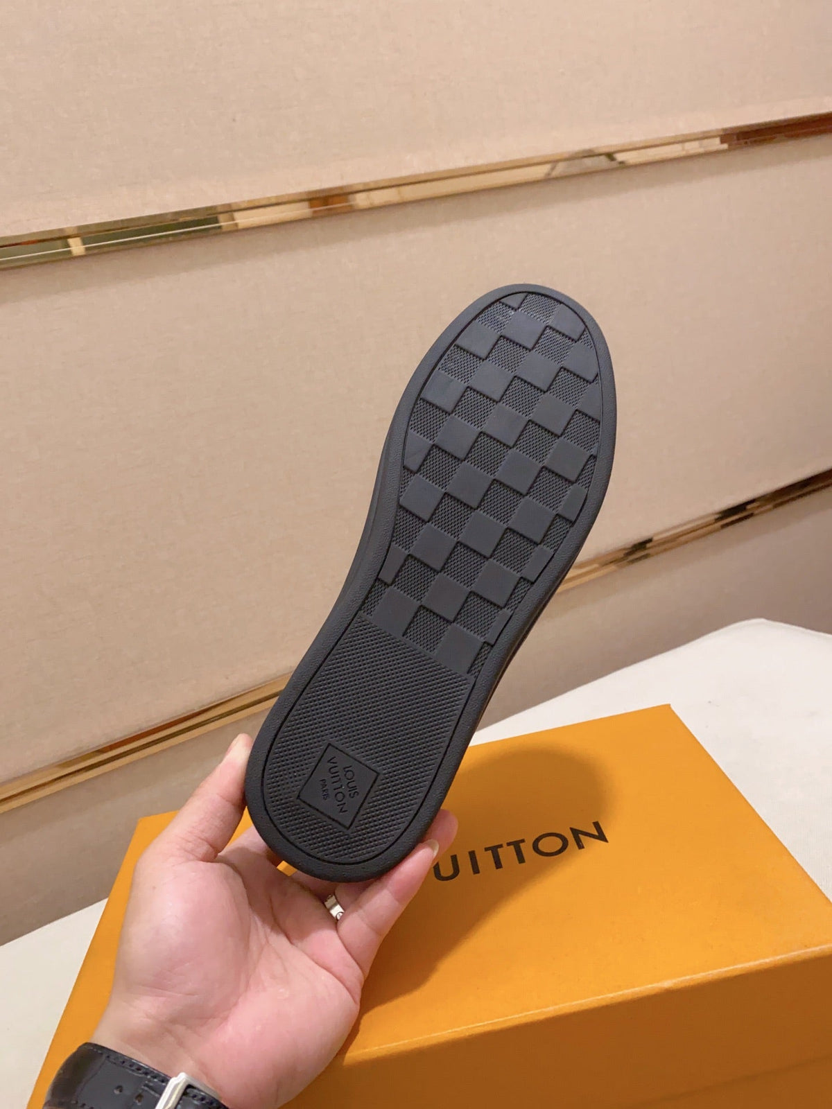 LV RIVOLI SNEAKER BLACK MINI MONOGRAM-EMBOSSED CALFSKIN