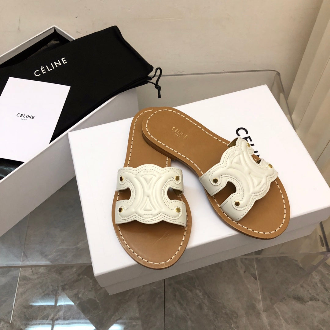 Celine Slipper Logo Cowhide 374743