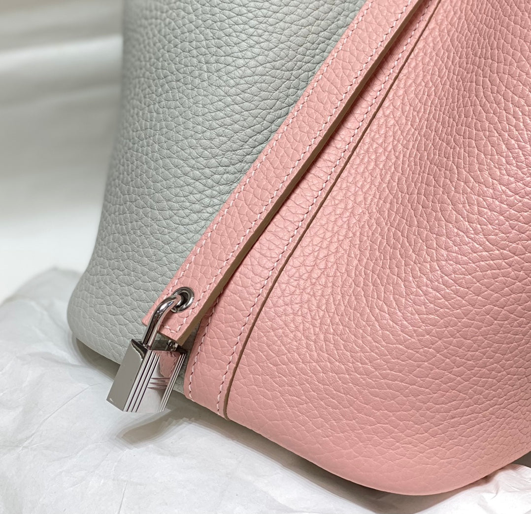 picotin lock 18 pink grey togo shw
