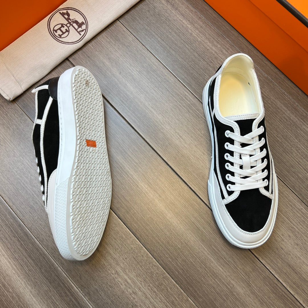 HM GET SNEAKER BLACK AND WHITE CALFSKIN