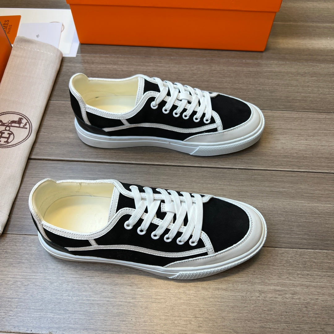 HM GET SNEAKER BLACK AND WHITE CALFSKIN