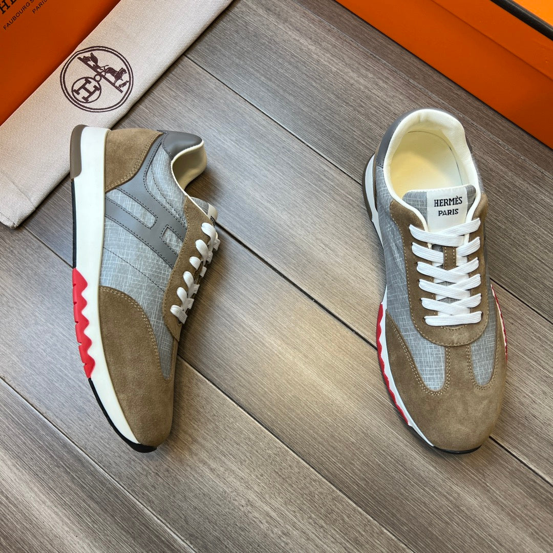 HM TRAIL SNEAKER MOSS AND GRAY CANVAS