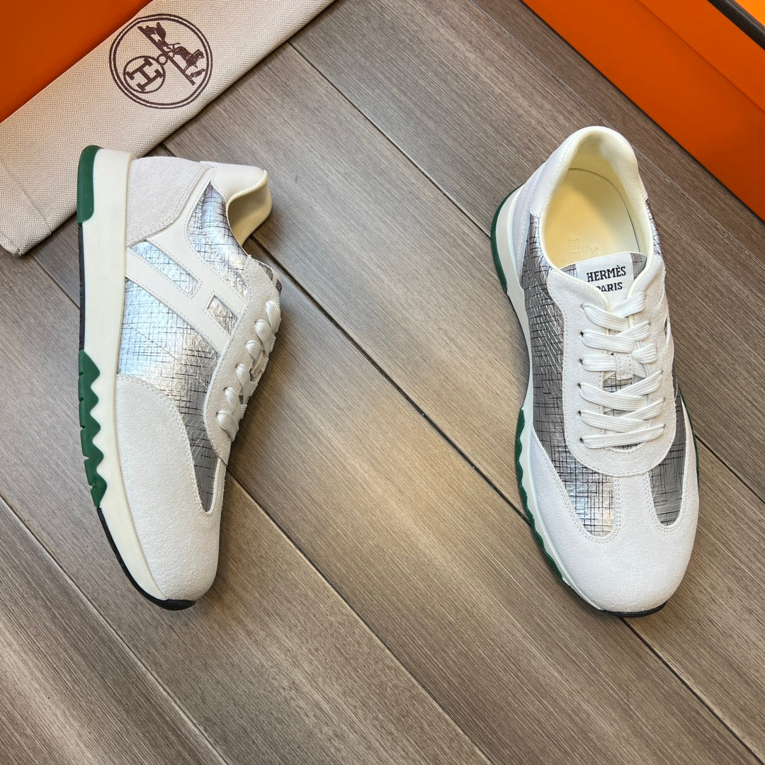 HM TRAIL SNEAKER SILVER AND LIGHT GRAY CANVAS