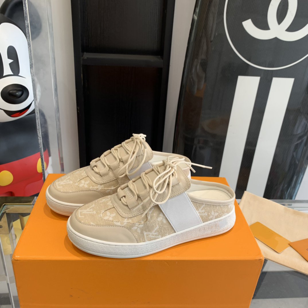 LOUS OPEN BACK SNEAKER BEIGE