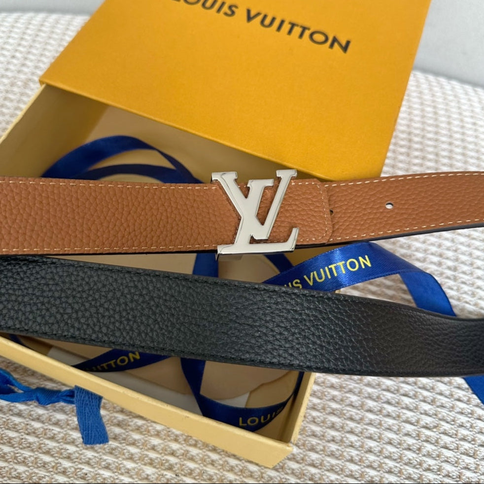 LV Reversible 30mm Belt Brown Black Taurillon Leather