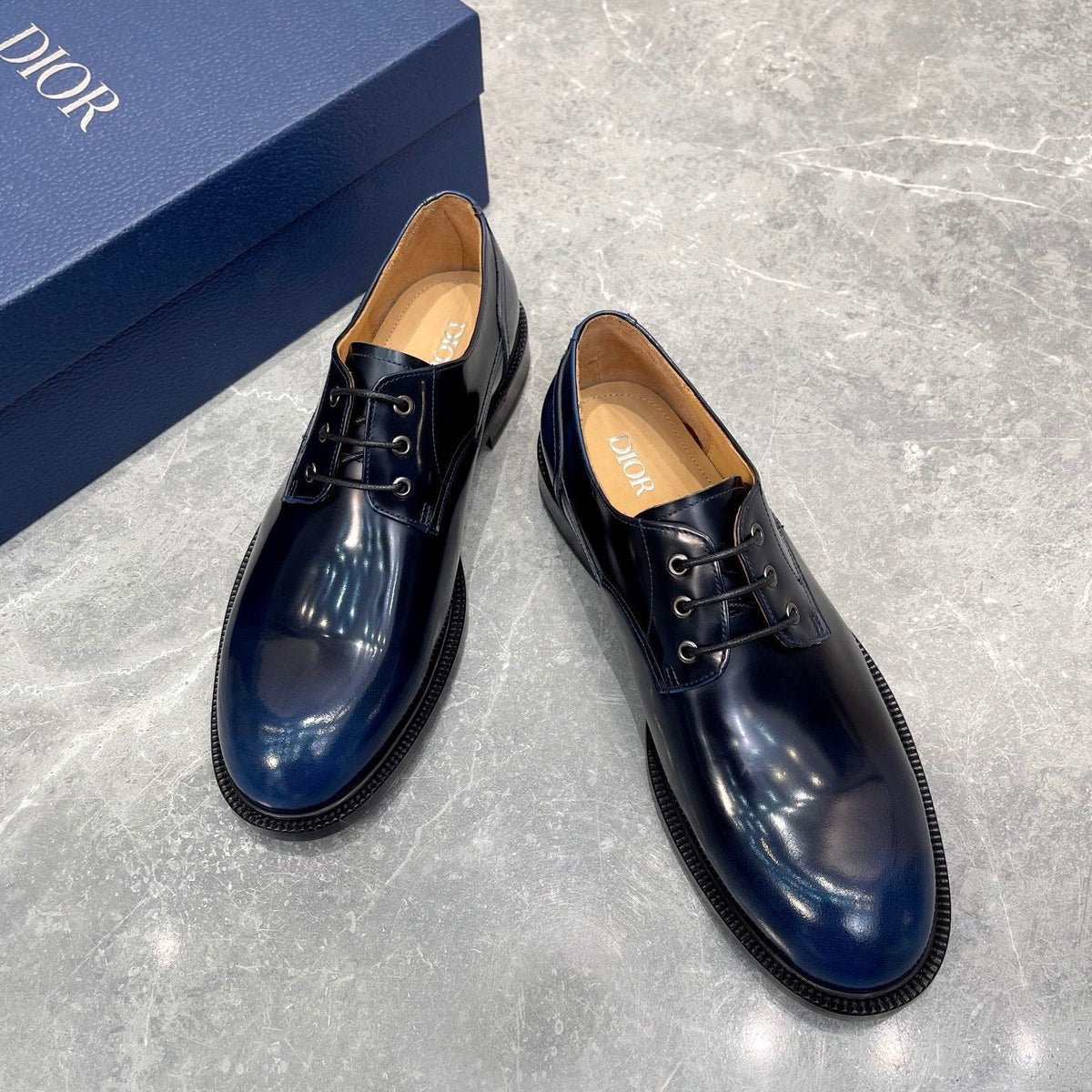 CD HOMME LOAFER NAVY POLISHED CALFSKIN