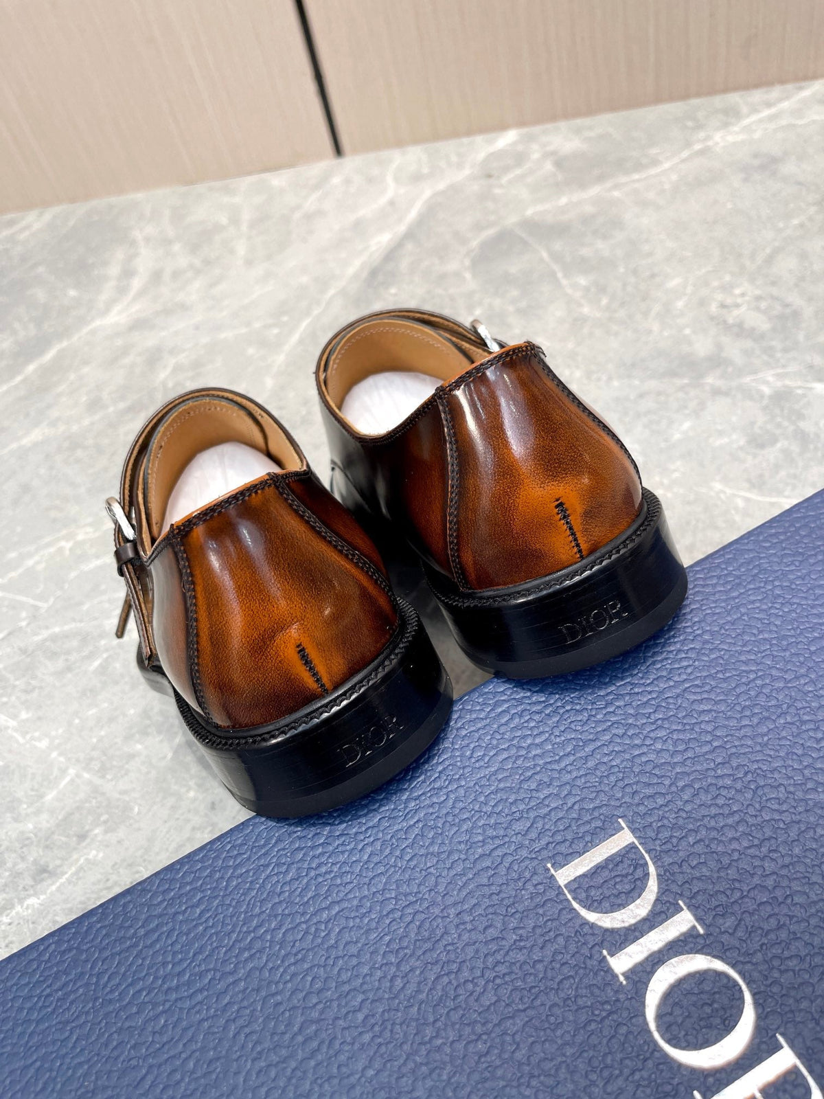 CD PATTERNED DOUBLE MONKSTRAP LOAFER SYRUP CALFSKIN