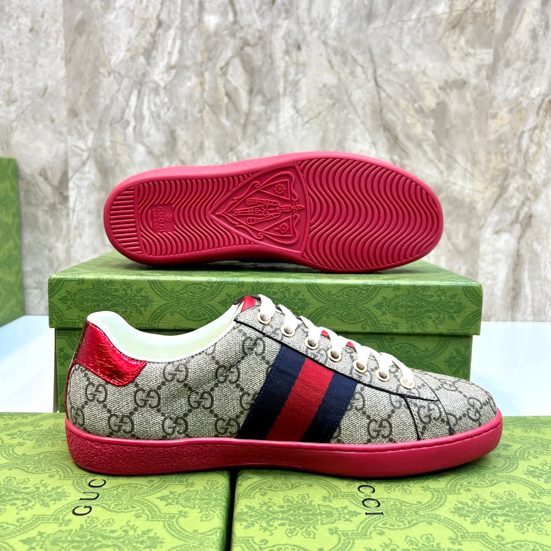 GG Men's ACE Sneaker Brown Red Canvas 525924