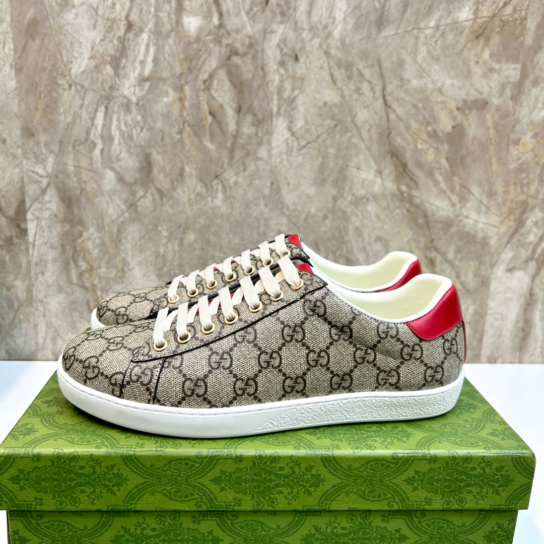 GG Men's Supreme Sneaker Brown Red Canvas 525925