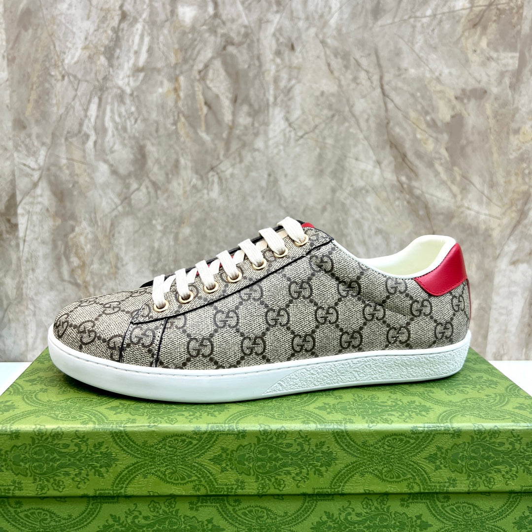 GG Men's Supreme Sneaker Brown Red Canvas 525925