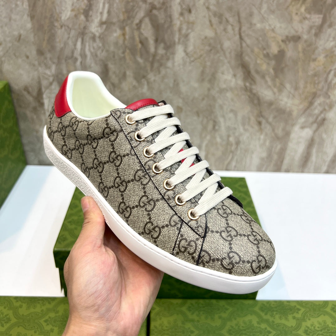 GG Men's Supreme Sneaker Brown Red Canvas 525925