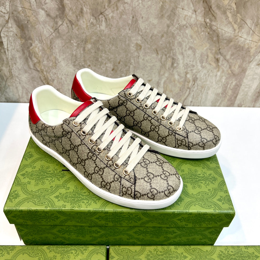 GG Men's Supreme Sneaker Brown Red Canvas 525925