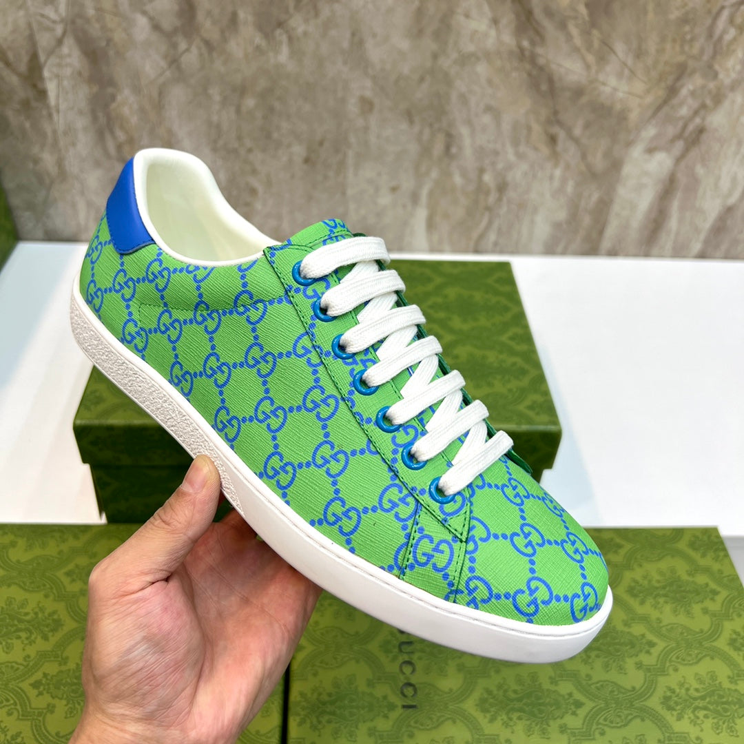 GG Men's Supreme Sneaker Green Canvas 525927