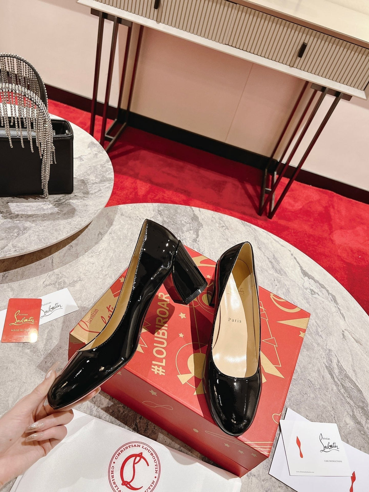 CL Miss Sab 55mm Pumps Patent Calf Black