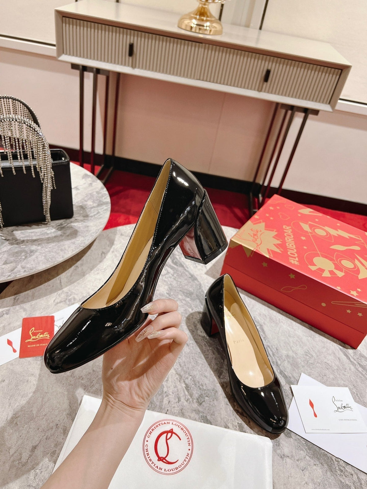CL Miss Sab 85 Mm Pumps Patent Calf Black