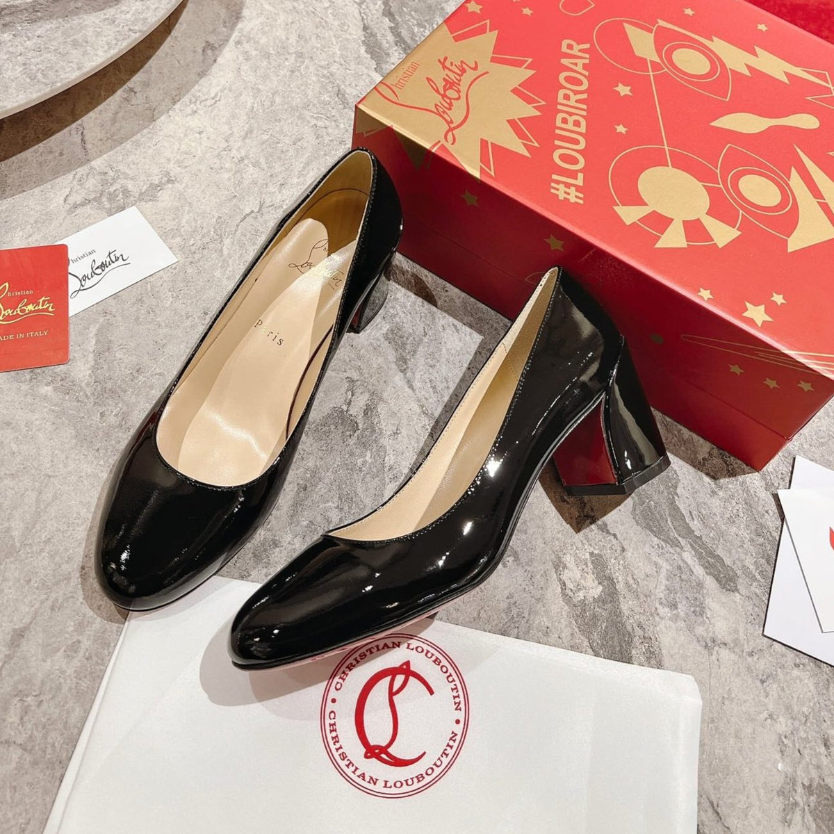 CL Miss Sab 55mm Pumps Patent Calf Black
