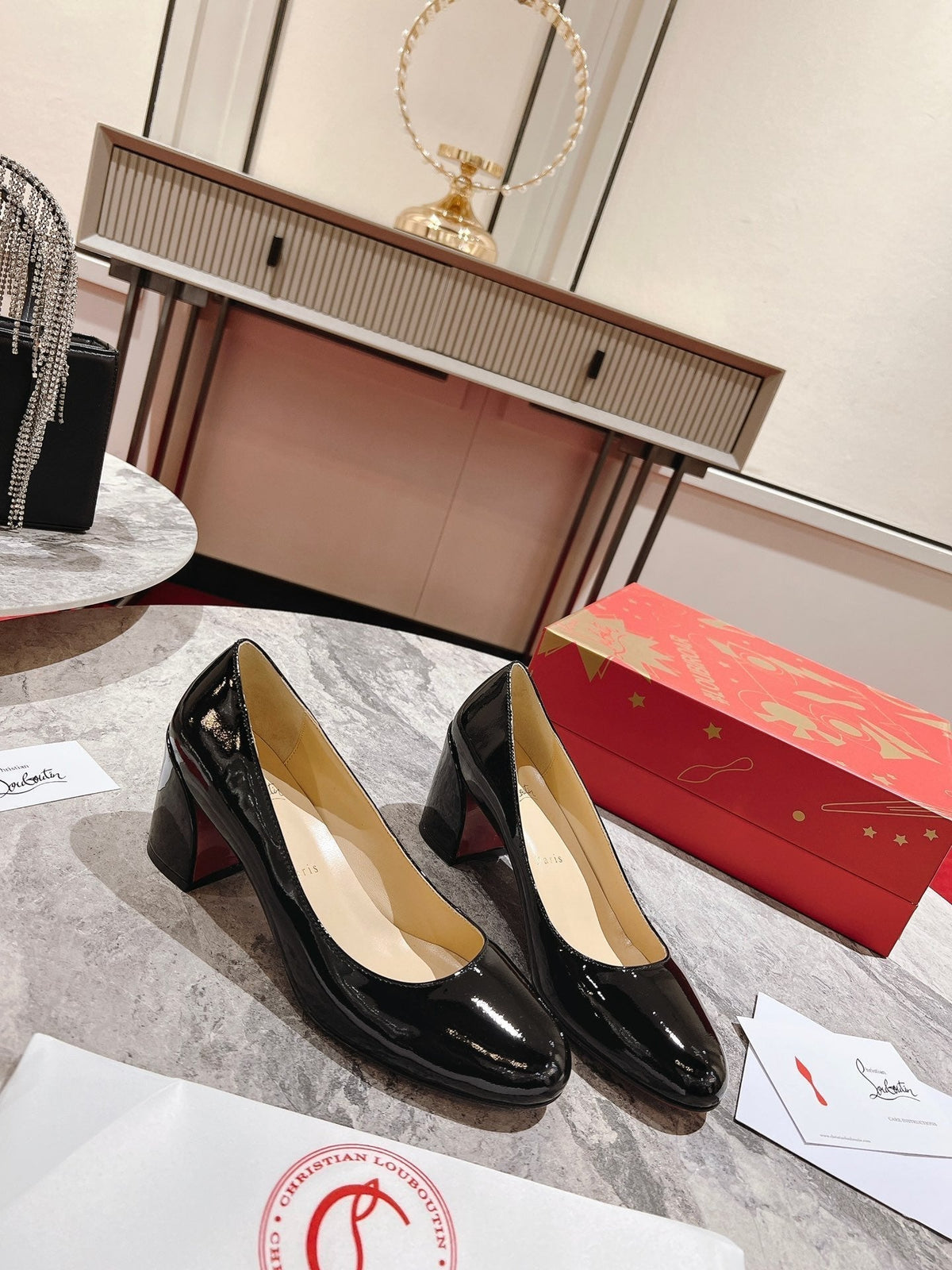 CL Miss Sab 85 Mm Pumps Patent Calf Black