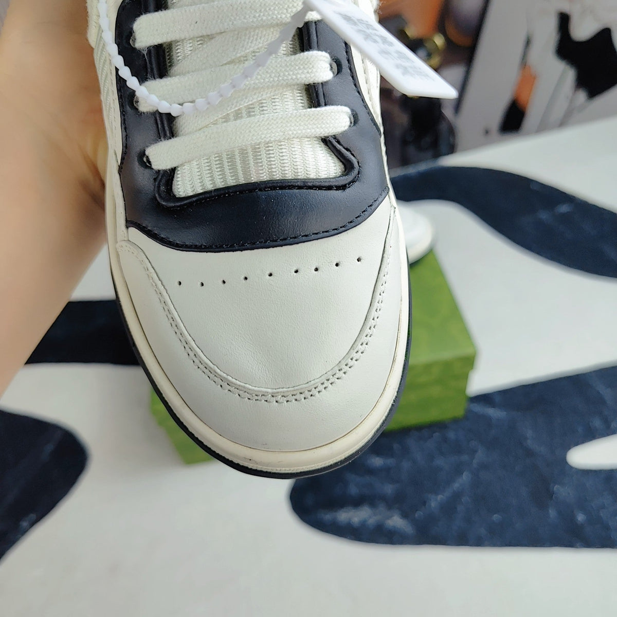 GG Men's MAC80 Sneaker White Black Cowhide 523623