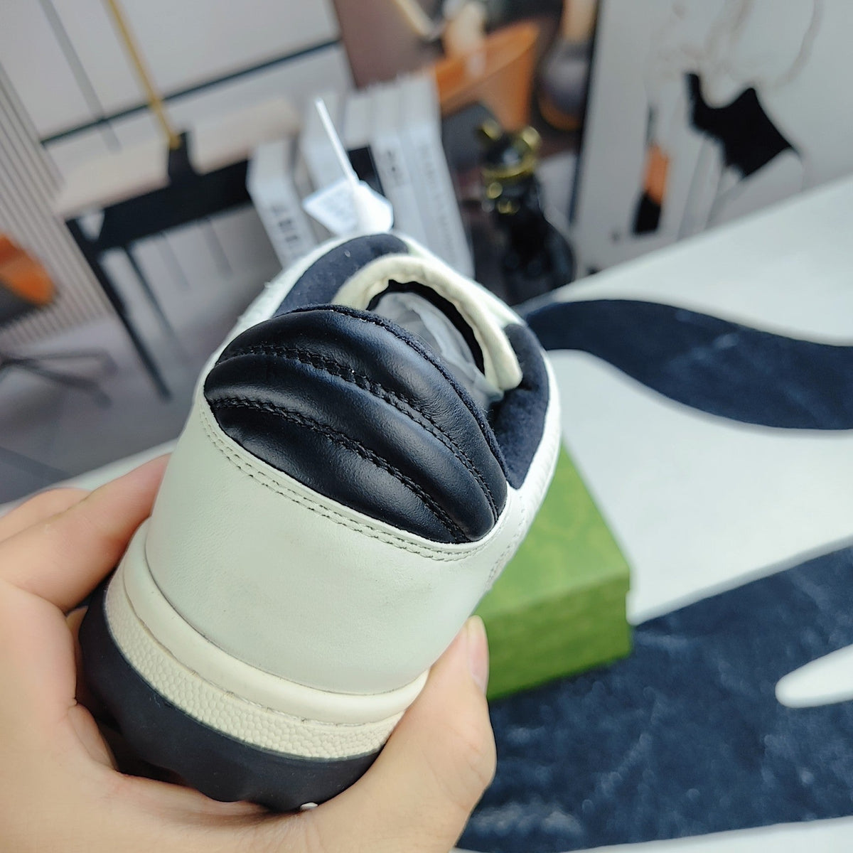 GG Men's MAC80 Sneaker White Black Cowhide 523623