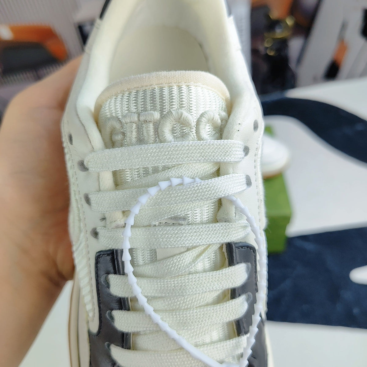 GG Men's MAC80 Sneaker White Grey Cowhide 523624