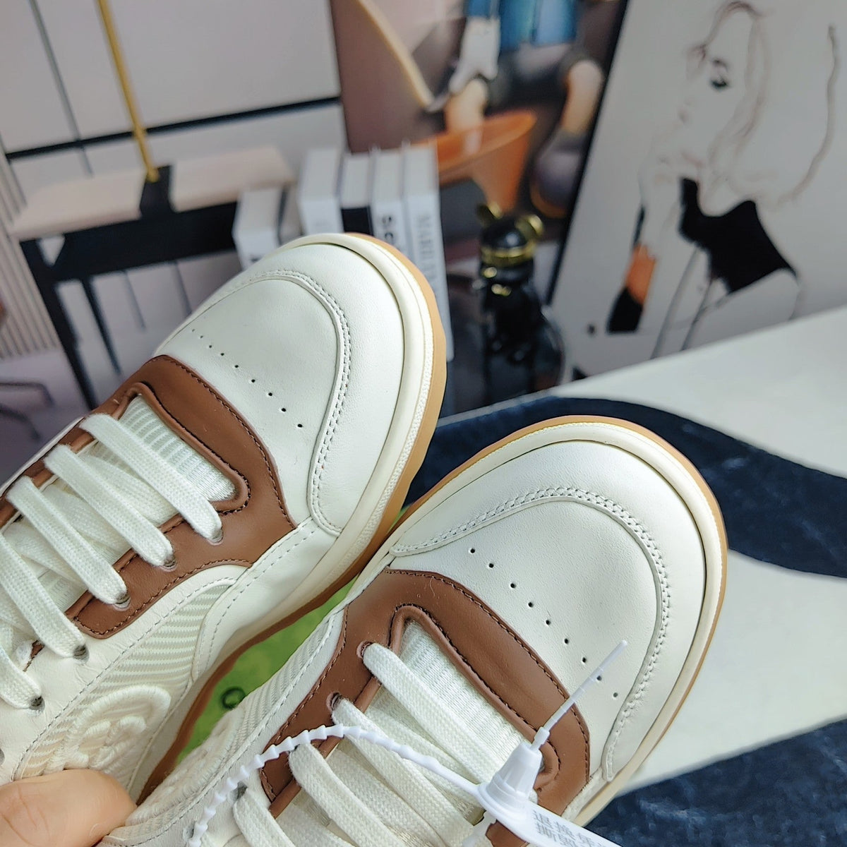 GG Men's MAC80 Sneaker White Brown Cowhide 523621