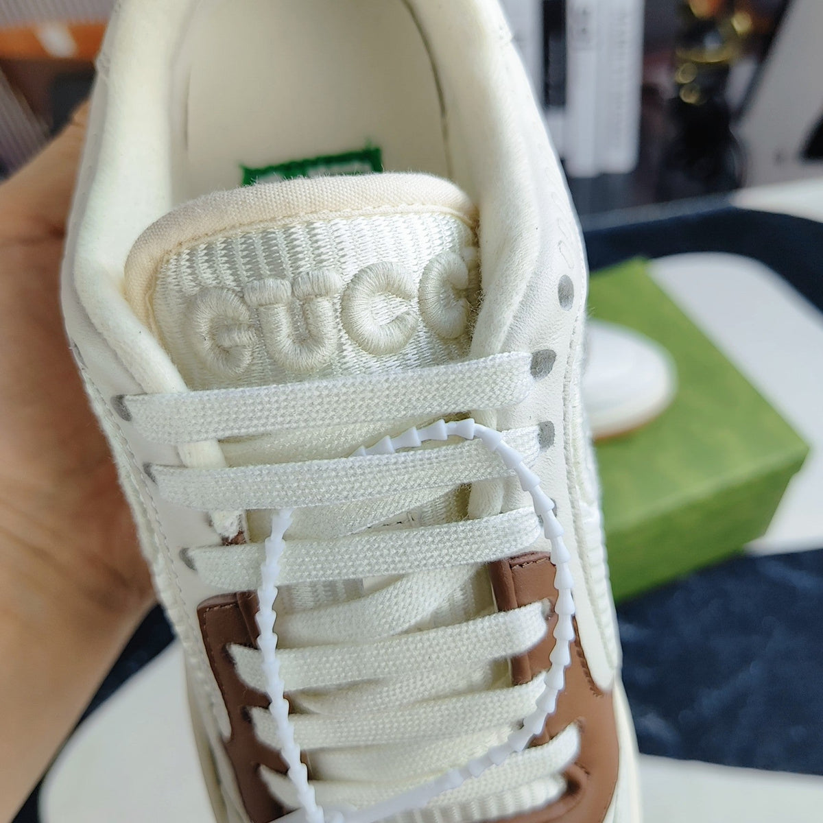 GG Men's MAC80 Sneaker White Brown Cowhide 523621