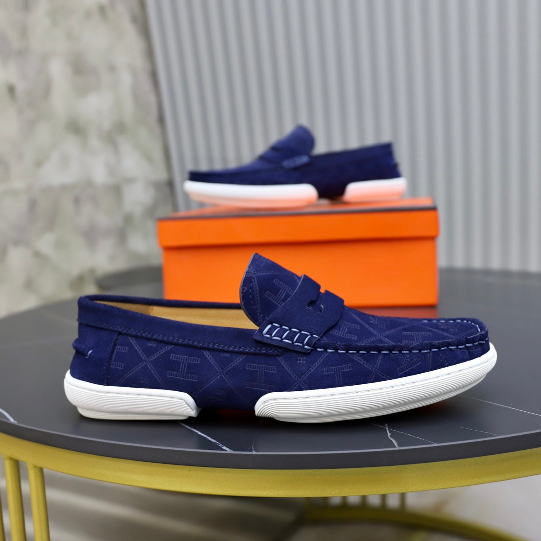 HM GUILLAUME LOAFER NAVY SUEDE