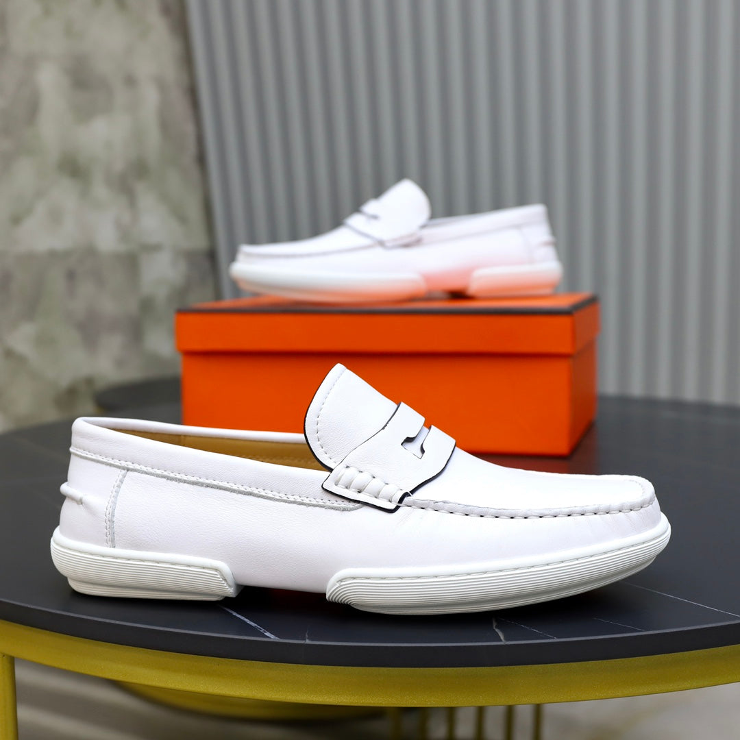 HM GUILLAUME LOAFER WHITE CALFSKIN