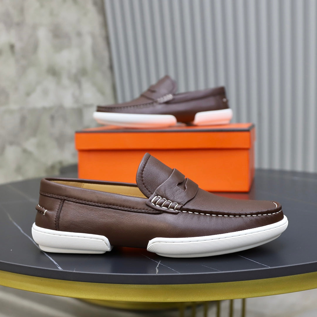HM GUILLAUME LOAFER CHOCOLATE CALFSKIN
