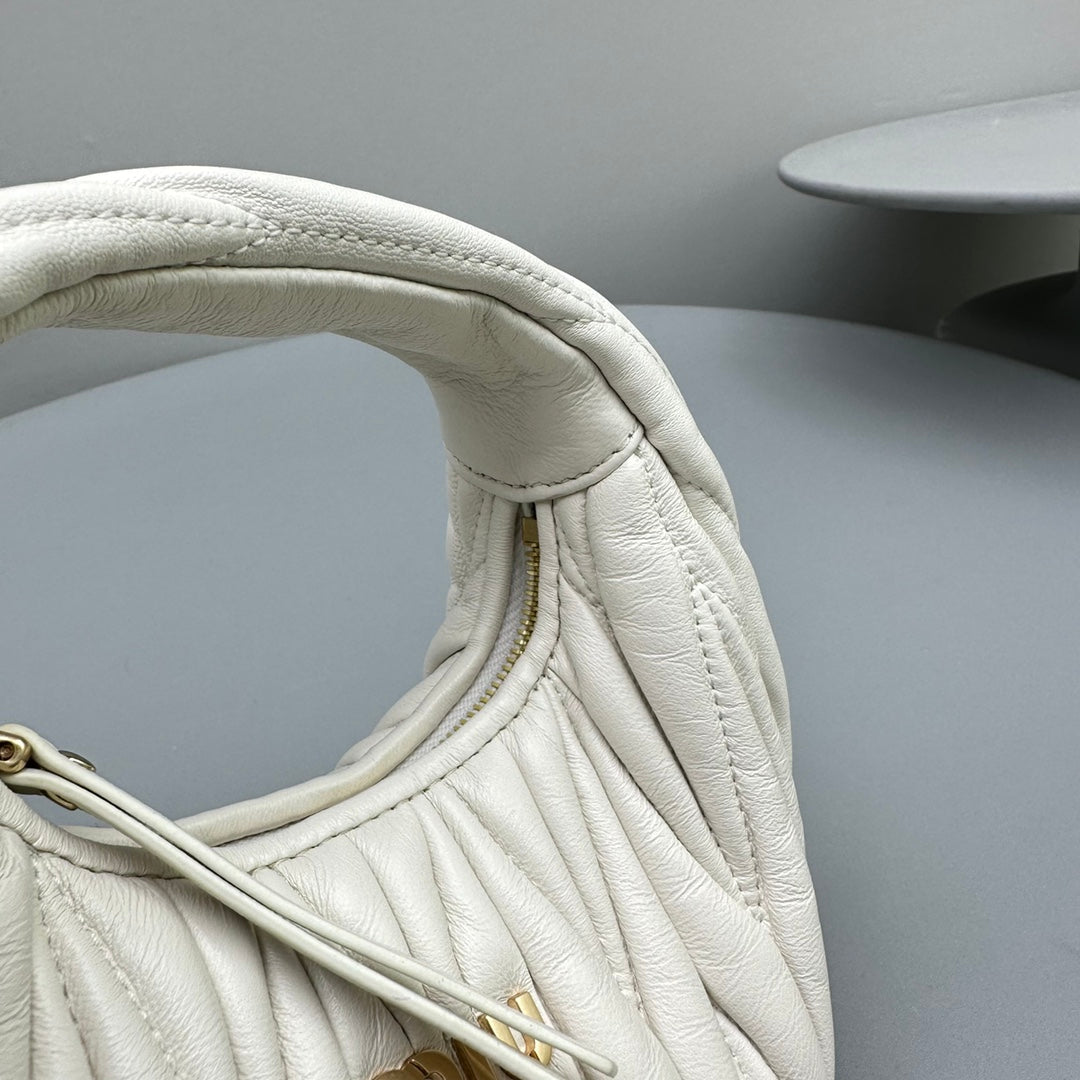 MINI HOBO 17 BAG IN WHITE LAMBSKIN