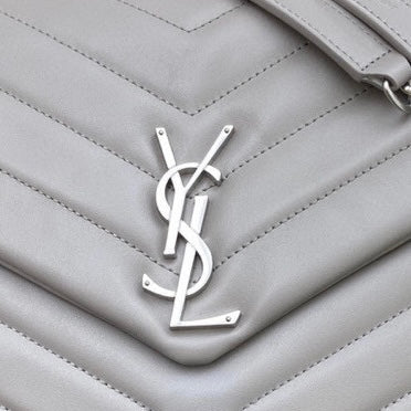 LOULOU MEDIUM 32 GREY QUILTED LEATHER SILVER HARDWARE