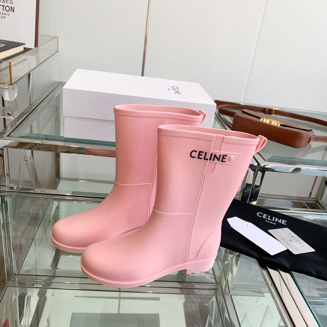 Celine Rainboots Pink Rubber 204052