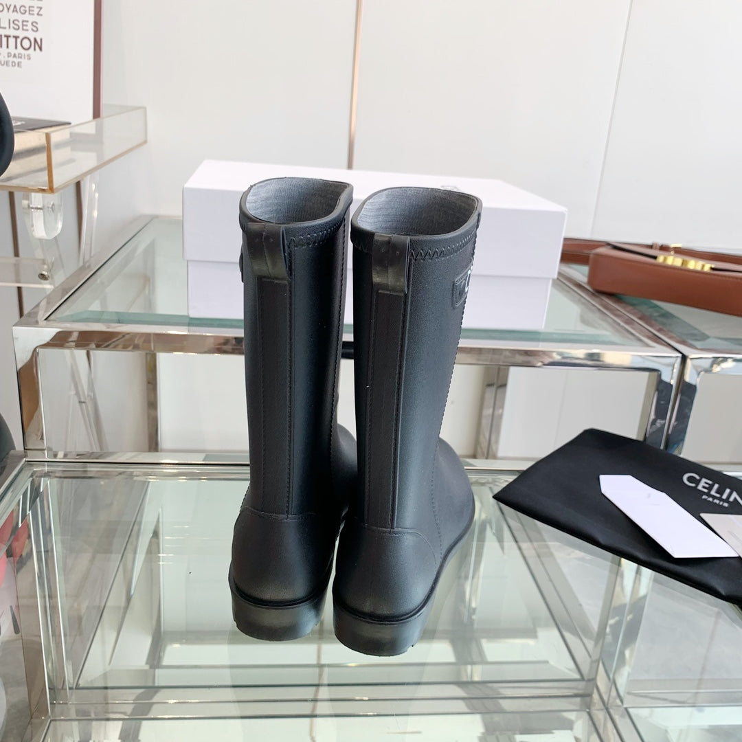 Celine Rainboots Black Rubber 204056