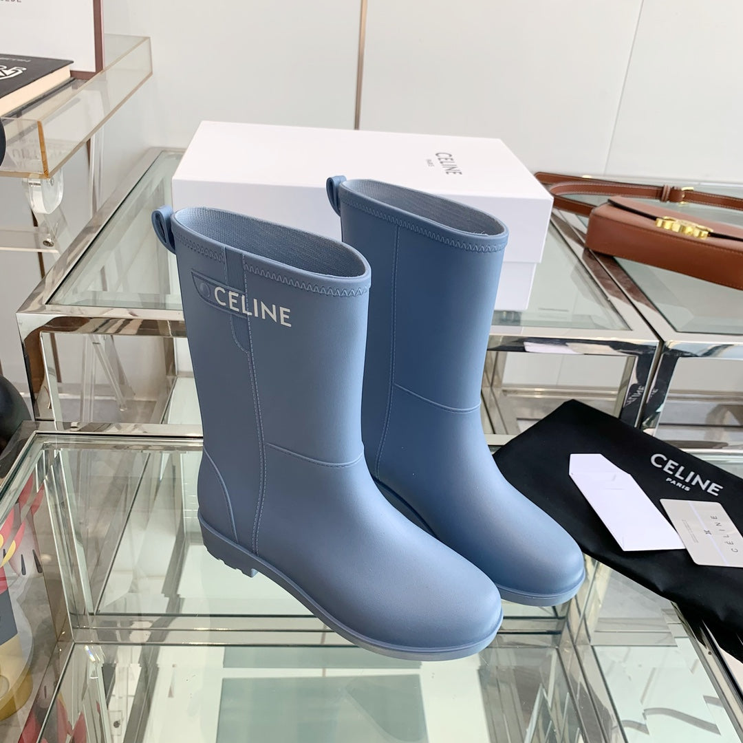 Celine Rainboots Light Blue Rubber  204058